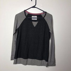 Karen Neuberger Inspire Womens Grey Contrast Long Sleeve Stripe Shirt Jersey SP